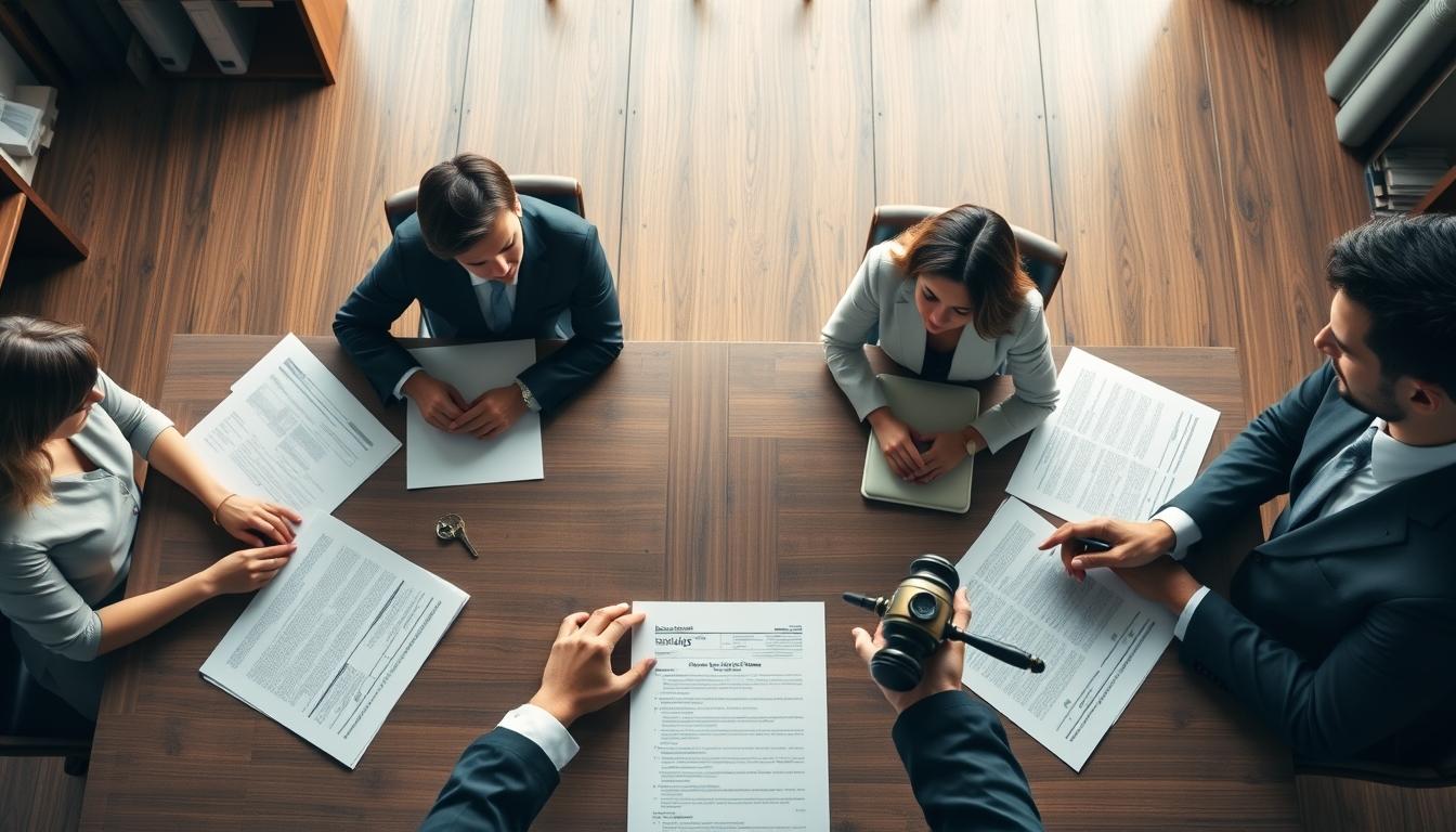 Property title transfer documents and closing confirmation